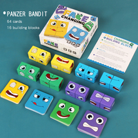Jeu de cubes à expressions pour enfants, puzzle Montessori, blocs de construction, jouets éducatifs pour l'apprentissage précoce, jouet d'association pour enfants