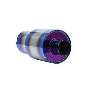Tubo de Escape JDM de Acero Inoxidable Azul Titanio Quemado Resonador con Entrada de 1.9 Pulgadas Buen Sonido Punta de Escape Silenciador de Cola - Product Image 5