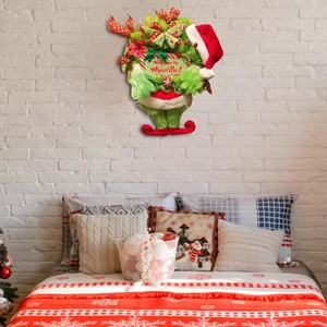 Ornement <span class=keywords><strong>de</strong></span> <span class=keywords><strong>porte</strong></span> <span class=keywords><strong>de</strong></span> monstre en peluche vert créatif avec pendentif <span class=keywords><strong>couronne</strong></span> <span class=keywords><strong>de</strong></span> jambe <span class=keywords><strong>de</strong></span> fourrure Grinch <span class=keywords><strong>pour</strong></span> les décorations du Nouvel An et <span class=keywords><strong>de</strong></span> Noël - Product Image 4