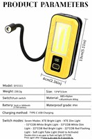 Lámpara de Inspección Flexible de 3000mAh, Lámpara de Trabajo LED Recargable para Reparación Automotriz, Taller, Mantenimiento de Emergencia