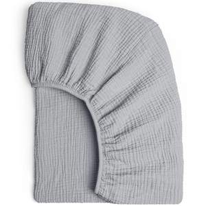 Drap-housse pour lit bébé <span class=keywords><strong>double</strong></span> couche en <span class=keywords><strong>gaze</strong></span> de coton non tissé respirant, housse de matelas lavable et pliable avec logo en relief, facile à changer - Product Image 3