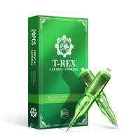 Cartouche d'aiguilles de tatouage XNET T-Rex FINEST en acier inoxydable de qualité médicale, aiguille verte, adaptée au microblading et au tatouage