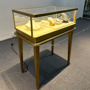 Vitrina de Exhibición de Joyería de Acero Inoxidable, Gabinete Cuadrado de Vidrio Templado con Luz LED, Exhibición de Museo, Centro Comercial de Lujo - Product Image 3