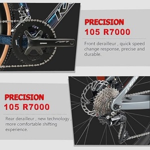 Vélo de route KABON <span class=keywords><strong>R7000</strong></span> 22S avec cadre en fibre de carbone, freins à disque mécaniques 22 vitesses, jantes en aluminium, pédales ordinaires, 13,5 kg - Product Image 5