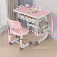 Ensemble bureau et chaise d'étude réglables en hauteur pour étudiants, structure métallique, mobilier scolaire pour salle de classe
