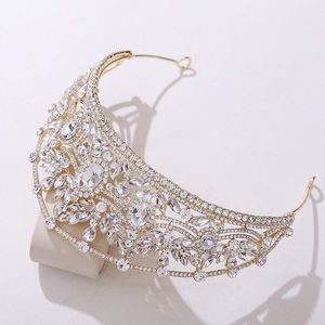 Alliage Romantique Luxe Diamant Pageant Couronnes Royal Mariage Noivas Pêche <span class=keywords><strong>Couronne</strong></span> Européenne Américaine Nouveau Strass Mariée <span class=keywords><strong>Princesse</strong></span> - Product Image 3