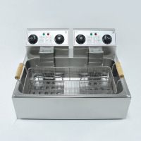 Friteuse électrique commerciale, 2x 12l, pour pommes de terre, appareil à friture professionnel pour cuisine
