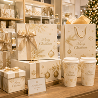 Boîte cadeau magnétique de Noël, bleu marine, flocon de neige argenté, boîte pliante de luxe personnalisée avec logo A5 pour cadeau de fête, vente en gros