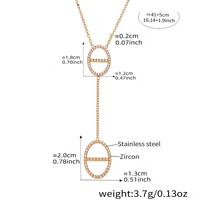 Enigma High Version Japanese Zircon Pig Nose Tassel Necklace Earrings Opening Ring Light Punk 18K Gold Plated Stainless Steel
