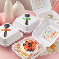 6 "biodégradable compostable Hamburger canne à sucre alimentaire conteneur Bagasse Burger Box