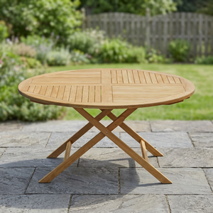 <b>Round</b> Solid Teak Wood Durable Outdoor Foldable Modern Design <b>Table</b> Garden Furniture - Product Image 1