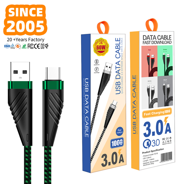 Wholesale 2.4A High-Speed Type-C/Micro USB Charging Cables for iPhone Flexible Anti-Break TPE Imitated Silicone 1 Meter 18W Pure
