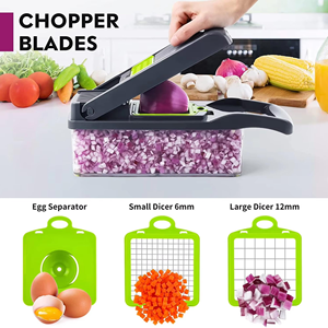 Hachoir à légumes, trancheuse et coupe-légumes de cuisine personnalisés en gros avec logo, avec lames en acier inoxydable - Product Image 2