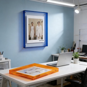 Cadre <span class=keywords><strong>photo</strong></span> minimaliste 30x40cm, écologique, double face, acrylique translucide, flottant, pour montage mural - Product Image 5