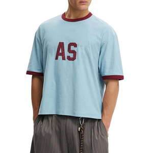 เสื้อยืดคอกลมแขนยาวลำลองสำหรับผู้ชาย KingSen OEM สีบล็อก ผ้าฝ้าย 100% 250 กรัม พิมพ์ลายด้วยเทคนิคซิลค์สกรีน ล้างสีแบบแอซิดวอช - Product Image 5