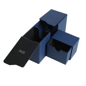 Boîte à cartes portable personnalisée <span class=keywords><strong>de</strong></span> style <span class=keywords><strong>Spider</strong></span>-Man en PU pour jeux <span class=keywords><strong>de</strong></span> société, boîte <span class=keywords><strong>de</strong></span> <span class=keywords><strong>jeu</strong></span> bleue avec coins carrés - Product Image 3