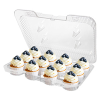 Fabricant 1 2 4 6 12 Boîtes de Transport Cupcakes en Plastique Transparent Alvéolé Conteneurs à Clapet pour Desserts et Muffins