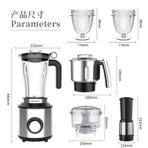 Happy Partner Licuadora Comercial Grande de acero inoxidable de alta calidad 6 en 1 Mezclador de alimentos Máquinas comerciales para batidos - Product Image 6