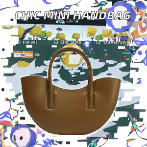 Fashionable New Unisex Niche Design <b>Mini</b> Shopping Bag <b>Hand</b>-held Single Shoulder Commuting Crossbody Bag PU Semicircle Polyester - Product Image 2