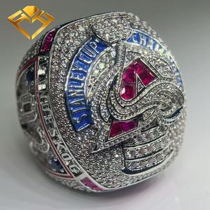 Anello da Campione H F <span class=keywords><strong>2022</strong></span> - Regalo Hip Hop per Matrimonio e Fidanzamento in Ottone Placcato Oro - Product Image 1