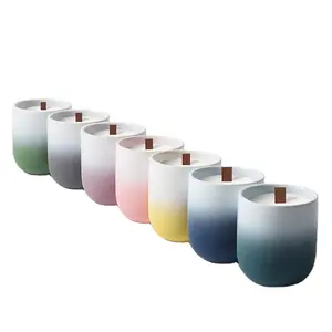 Big Factory Source Modern Chic Ceramic Vessel Concrete Candle Jar Elegant Design Home Accent for Decor