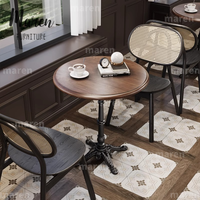 Amerikanischer Retro-Kaffeehausstil Massivholz Tisch- und Stuhl-Kombination Restaurantstühle für Gewerbliche Nutzung
