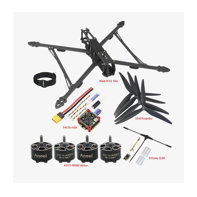 Mark4 V2 10inch 427mm FPV Racing Freestyle Drone Frame Kit F4 Flight Control 60A 4IN1 ESC X3115 900KV Motor 10inch Propeller