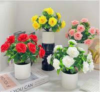 SPR Fleurs artificielles mixtes en plastique, petites plantes en pot modernes pour le bureau, ornements, mini plantes vertes décoratives, Saint-Valentin