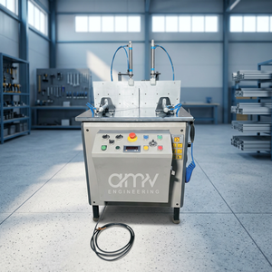 Machine de fraisage et de perçage semi-automatique à tête unique en acier inoxydable AMV ENGINEERING pour profilés de portes/fenêtres - Product Image 4