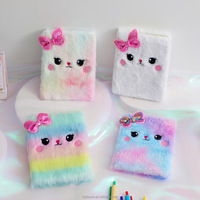 Vente en gros personnalisable A6 journal intime couverture souple kawaii mignon enfants anime école chat fourrure moelleux cahier en peluche