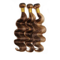 Cheveux Humains Raides P4/27 Méchés 30 32 Pouces pour Femmes Noires Paquets Raides Tissages Brésiliens Cheveux Teints Marron