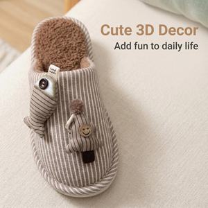 Pantuflas Unisex de Piel Sintética para Interiores/Exteriores, Antideslizantes, Impermeables, Transpirables y Cálidas para Invierno - Product Image 2