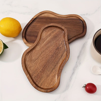 Creatieve massief houten acaciahouten pinda-vormige moderne minimalistische houten schaal theekopje houten dienblad voor fruit snacks serveerschaal
