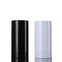 Vente en gros 75ml noir blanc vide rond en plastique bouteille de déodorant pour emballage cosmétique
