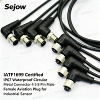 Konektor Kabel Tahan Air IP67 M5 M8 M12 Outdoor 2 3 4 5 8 Pin Kustom