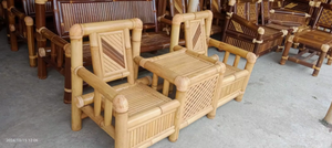 Bamboo Traditional Design <b>Stackable</b> Lightweight Durable <b>Outdoor</b> Garden Dining Table and <b>Chair</b> Set for Farmhouse and Hotel Use - Product Image 3