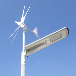 Lampadaire solaire et éolien tout-en-un à LED pour extérieur, intégré, 30W, 60W, 80W, avec batterie, poteau de 6M, hybride éolien et solaire au lithium - Product Image 4