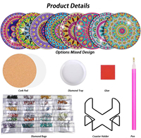 Art Flower Diamond Art Coasters Set 5D DIY Bloemendesign Schilderset Antislip Maat M 1mm Dikke Diamant Coaster met Houder