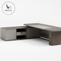 Bureau de direction haut de gamme en bois, style moderne et minimaliste, pour PDG, directeur, cadre supérieur, solution tout-en-un.