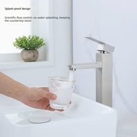 Mitigeur de salle de bain moderne chaud/froid en acier inoxydable noir CE à montage sur plan, monocommande, avec capteur tactile et cartouche céramique
