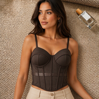 Camisole Bustier Corset en Maille Respirante avec Baleines, Effet Amincissant et Sculptant pour Usage Quotidien et Soirées