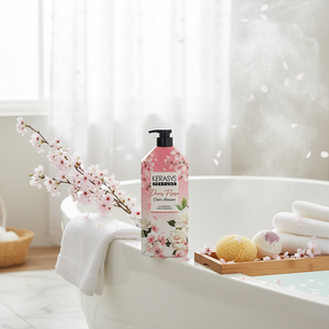 Kerasys Dearflora Gel à la fleur de cerisier 1,5L – Soin capillaire nourrissant et réparateur aux minéraux chimiques, parfum floral longue durée, effet soyeux - Product Image 3