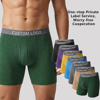 Caleçons Boxers Homme Personnalisés Taille Mi-Haute Jambes Longues Rafraîchissants Respirants Doux en Fibre de Bambou OEM ODM Marque Privée Vente en Gros à Bas Prix