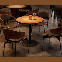 Ensemble de Mobilier Sur Mesure Moderne pour Café Commercial, Table et Chaises de Restaurant en Bois Stratifié Chêne pour Salons de Thé et Cafés