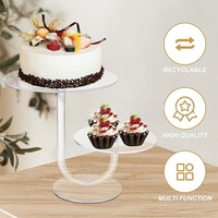 Support à gâteau à étages en acrylique transparent, dimensions personnalisables, plateau de décoration moderne pour anniversaires, festivals, bars et fêtes