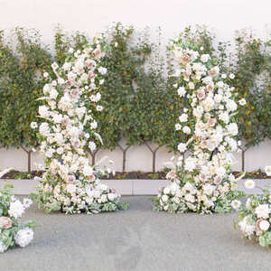 Artificial White Rose Hydrangea Wedding <b>Arch</b> <b>Decorated</b> Flower Metal Wedding <b>Arch</b> <b>for</b> Wedding Background Flower Hoop - Product Image 2