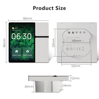 Mini panel de control inteligente Tuya de 3,5 pulgadas con puerta de enlace IR integrada Mini interruptor de relé de 3 vías de 3 vías para dispositivos inteligentes para toda la casa