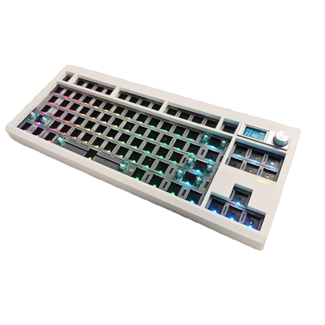 Customizable 87-Key RGB LED Mechanical Keyboard E-Sports Game USB Interface Aluminum Alloy Case Tri-Mode Backlight New Desktop