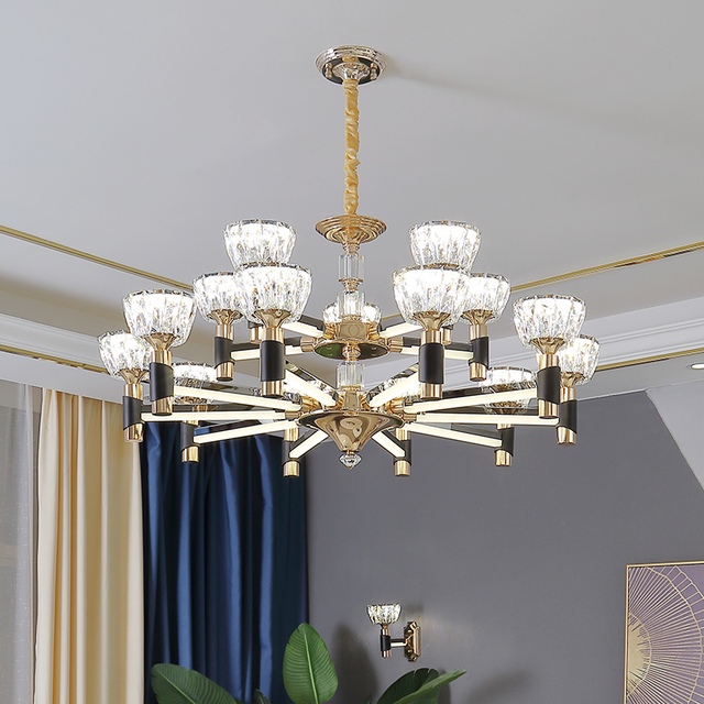 Crystal Chandelier Lamp Pendant Light Hanging Lamp Chandelier Modern Smart Light Remote Control Hotel Chandelier