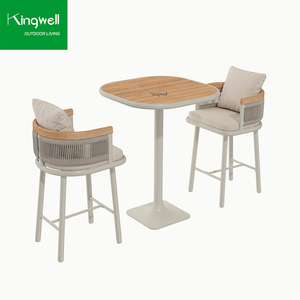 Meubles <span class=keywords><strong>de</strong></span> <span class=keywords><strong>jardin</strong></span> résistants aux intempéries <span class=keywords><strong>Salon</strong></span> Bar Table haute et chaises Ensemble <span class=keywords><strong>de</strong></span> tabourets <span class=keywords><strong>de</strong></span> bar en aluminium pour café Villas <span class=keywords><strong>Balcon</strong></span> - Product Image 4